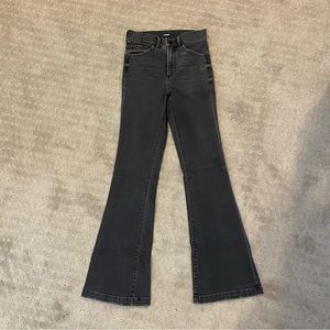 Black flare high rise jeans